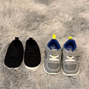 2 pairs of Kids' Shoes. Black and Gray Sneakers Set